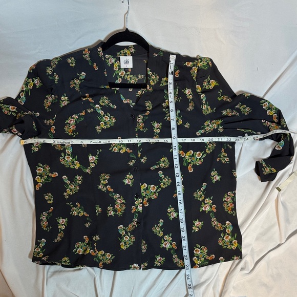 CAbi Black Floral Button-Up Blouse - Picture 6 of 6